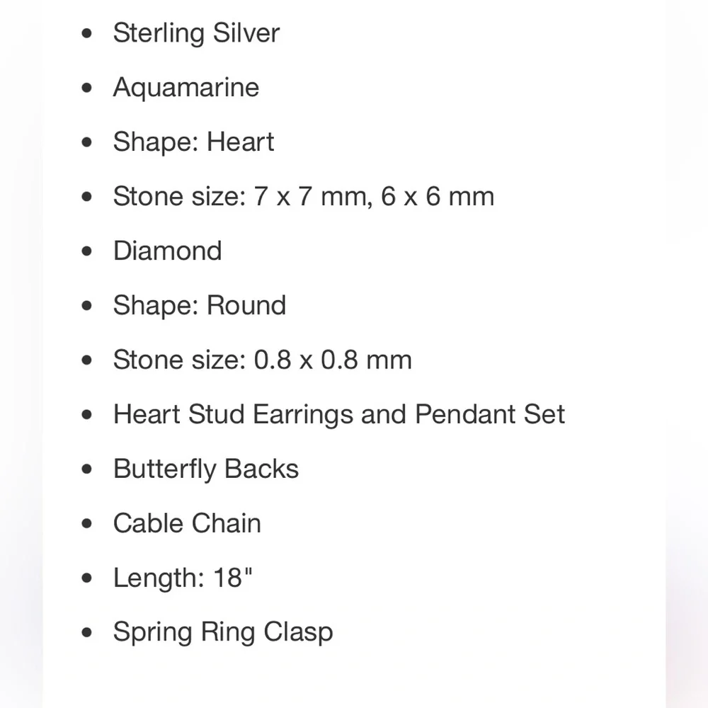 EVERLY JEWELRY AUTHENTIC GENUINE AQUAMARINE/DIAMOND (925) NECKLACE - Picture 11 of 15